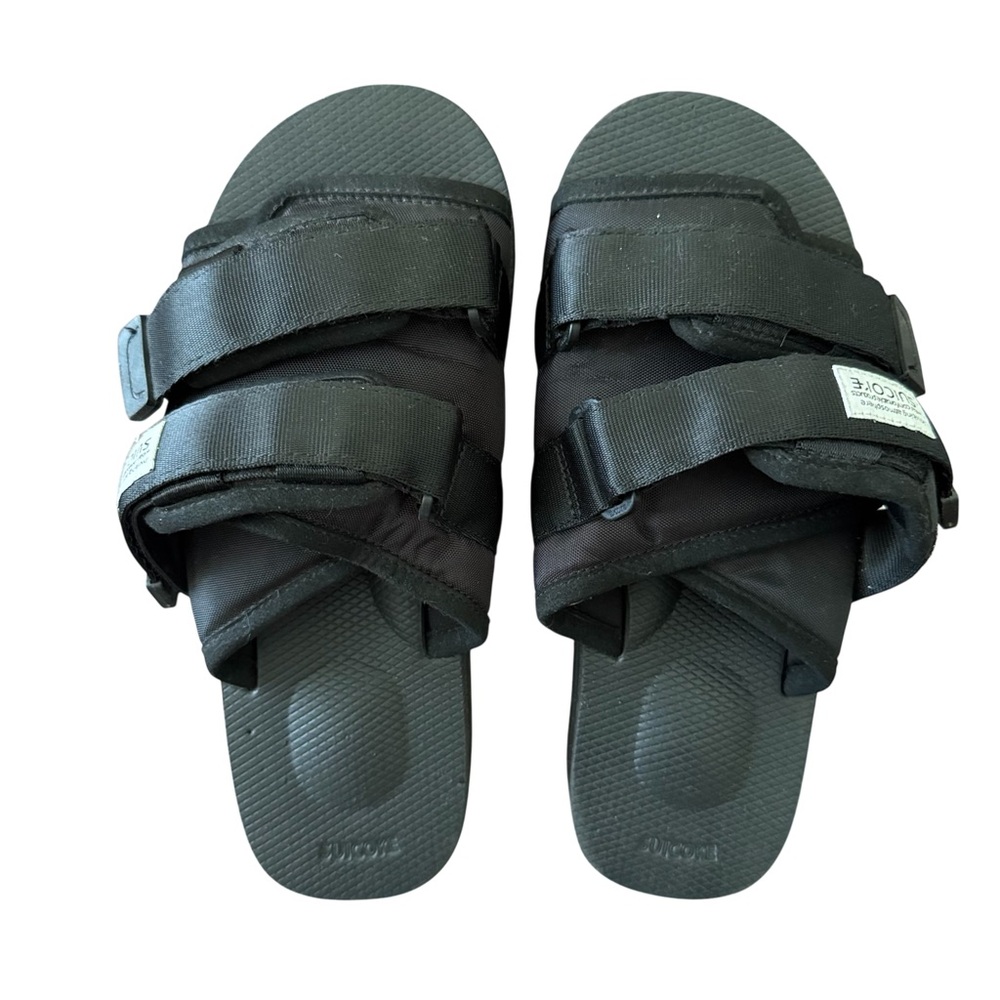 Suicoke Black Adjustable Slide Sandals